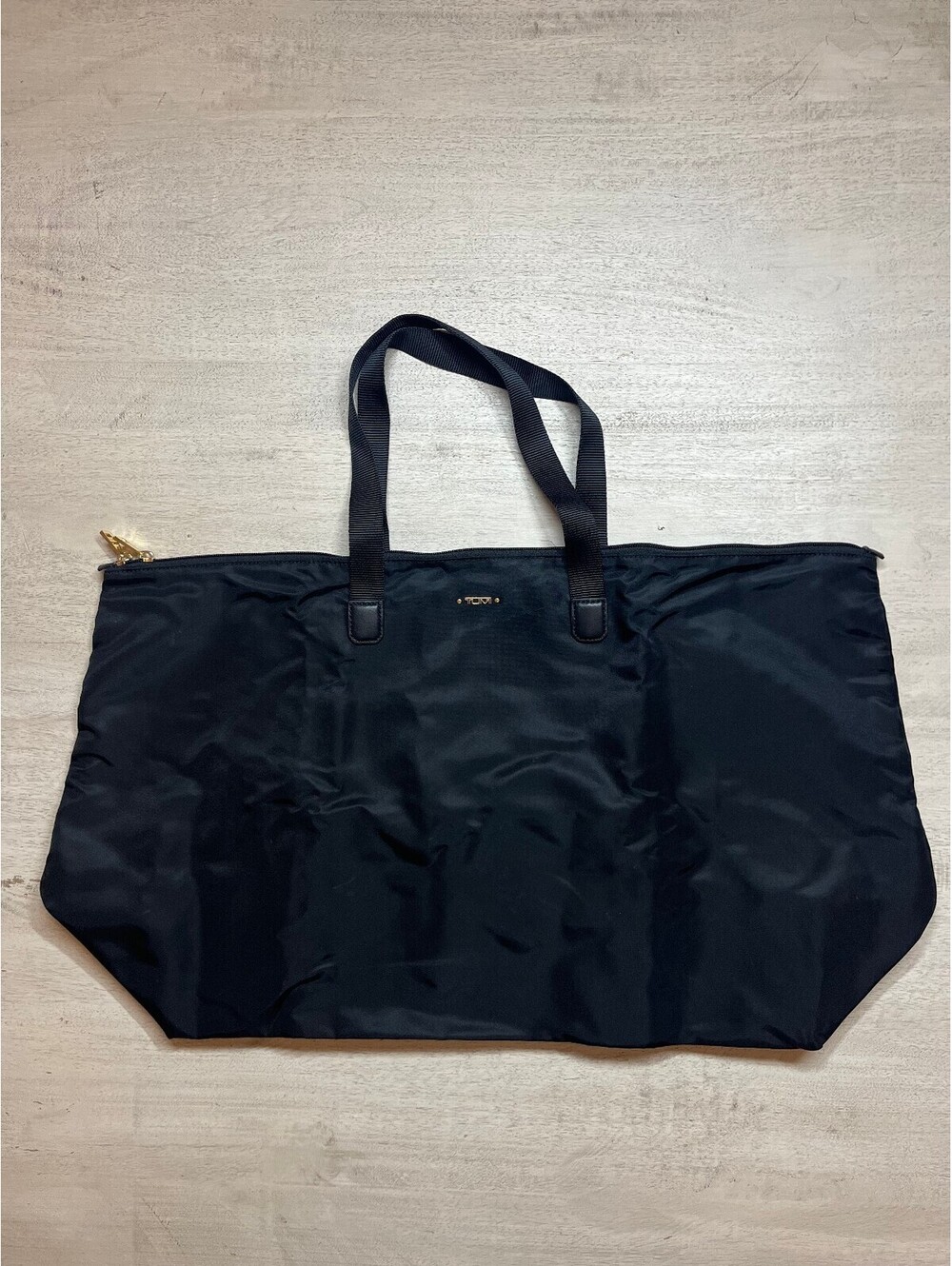 Tumi Voyageur Just In Case Large Black Nylon Tote Bag with Gold Hardware